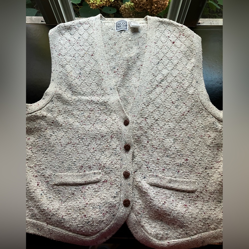 Russ Cream Speckled Sweater Vest XL